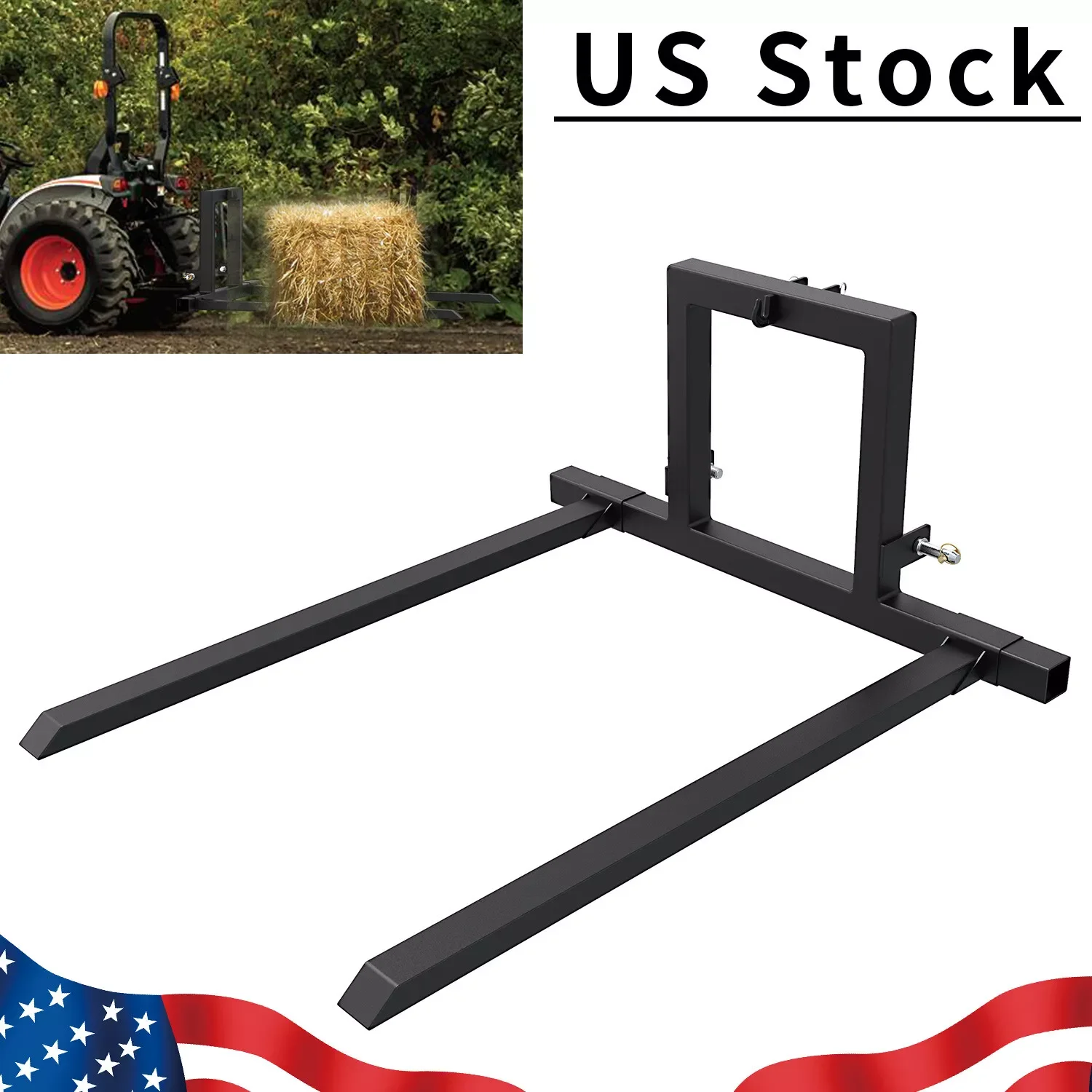 

YINTATECH 3 Point Hitch Pallet Fork Attachments for Category 1 Tractor Skid Steer Loader