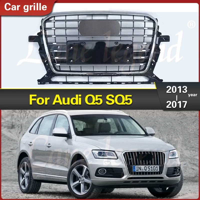 

For Audi Q5 2013-2017 car front bumper grille for SQ5 Style racing grille ABS Front Radiator Mesh Grille Trim Accessories