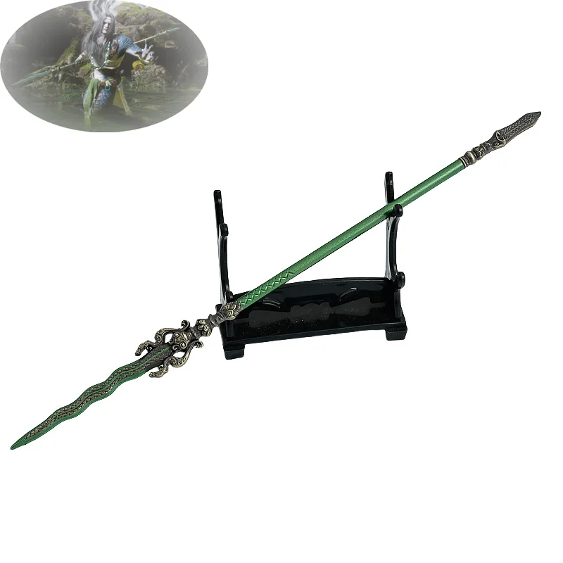 Juego de mitología negra de 22cm, arma periférica, modelo de espada, ropa blanca, adorno de aleación de lanza larga, regalos de cumpleaños, juguetes para niños