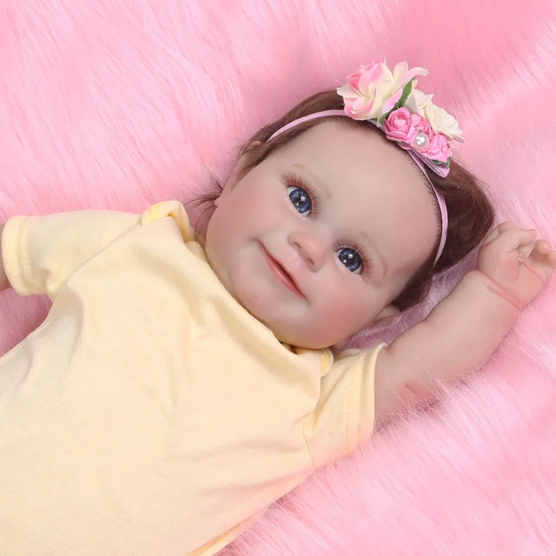 20Inch Already Finished Reborn Baby Doll Maddie Smile Girl Handmade 3D Skin Visible Veins Art Collection Doll Toy Figure Gift