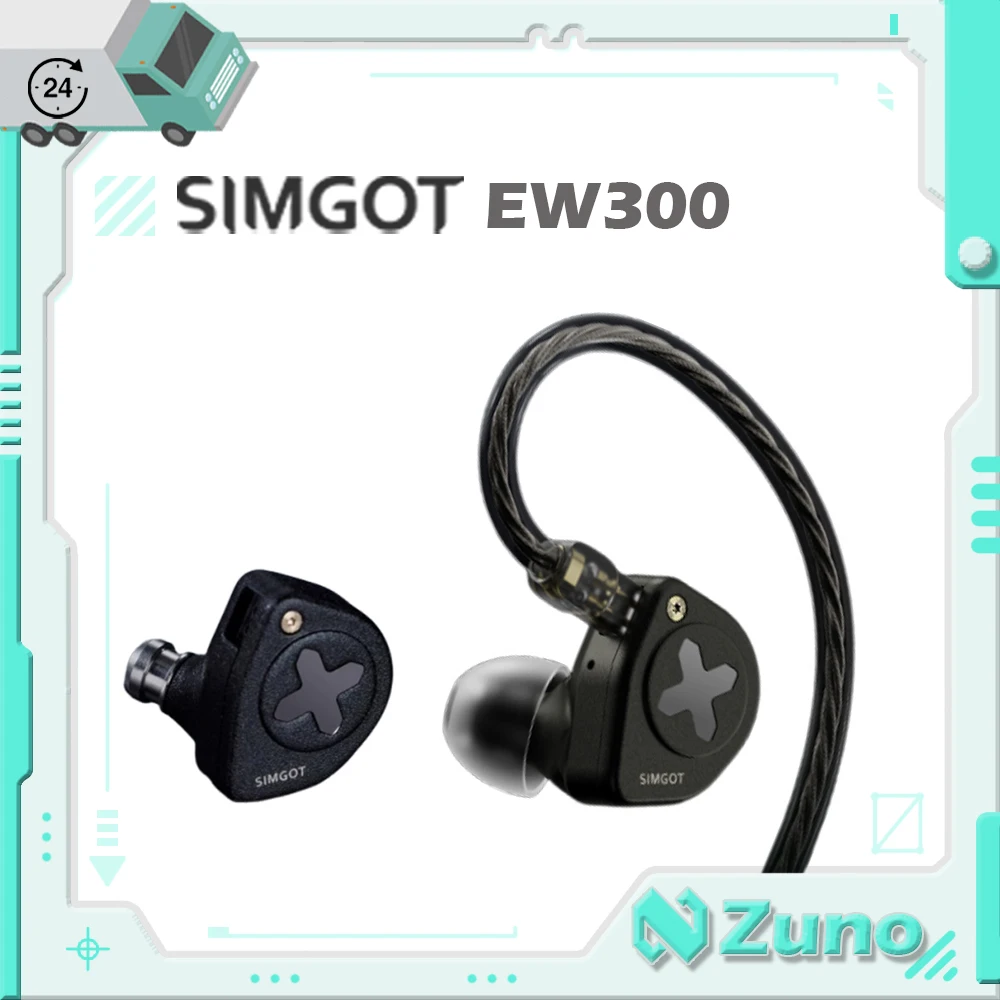 【Zuno Choice】SIMGOT EW300 DSP Проводные наушники HiFi 1DD+1PLANAR+1PZT Игровые наушники с защитой от помех без снизу, подарок