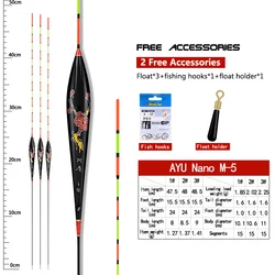3pcs/lot Composite Nano Fishing Floats Fresh Water Buoy Shallow Water Bobber Sensitive Stable Boya Fishing Tackle Accessories