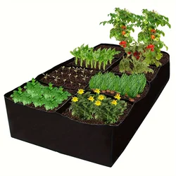 1 Pack, Garden Bed, 128 Gallon 8 Grids Plant Grow Bags, 3x6FT Breathable Planter Raised Beds For Growing Vegetables Potatoes Flo