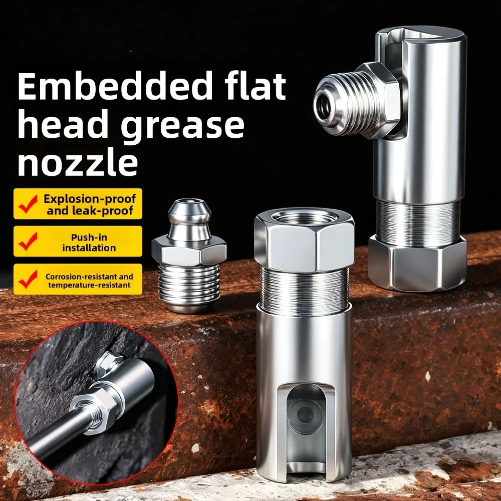 High Pressure Explosion-proof Leak-proof Dredging Tool Grease Nipple Universal Flush Open 90° Elbow Grease Injector Zerk Fitting