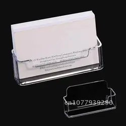 Clear Desk Shelf Box Storage Display Stand Acrylic Plastic Transparent Desktop Business Card Holder Place Card Holder