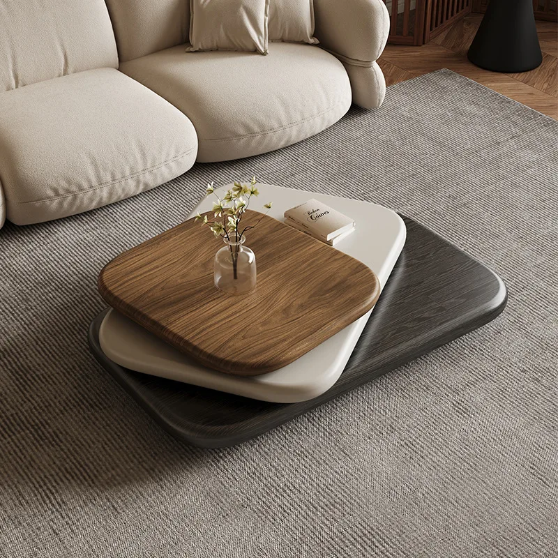 طاولة قهوة قابلة للدوران لغرفة المعيشة، مجموعة طاولة قهوة جديدة فاخرة ذات إحساس عالٍ ومصممة إبداعية متعددة الأشكال