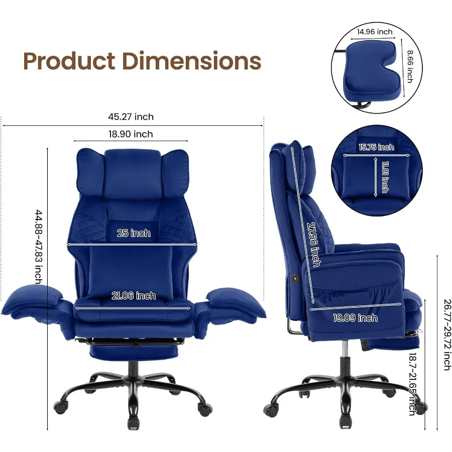 3D kneading massage executive office chair for workplace, premium PU leather, black, ergonomic design with criss cross backrest