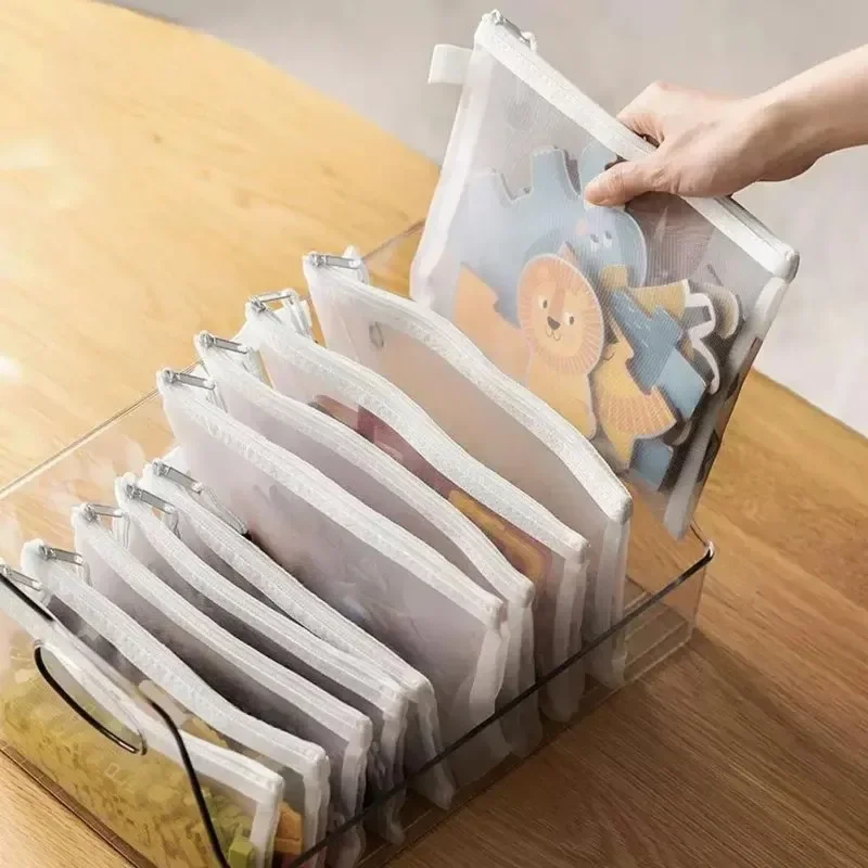 

1pcs Mesh Zipper Pouch A4A5A6 Student Waterproof Zip File Bag Miscellaneous Storage Organizer Makeup Bags School Office Supplies