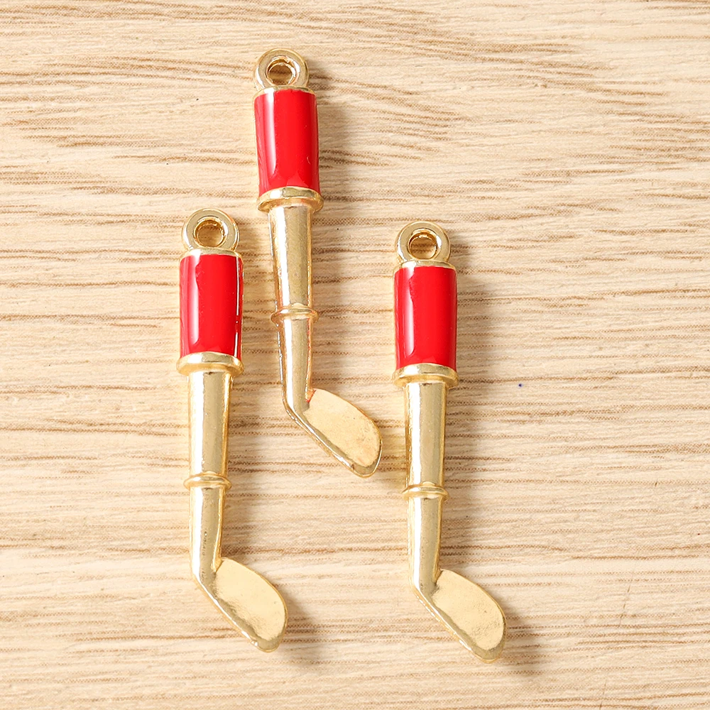 Tusember 10 Stück Niedliche Emaille-Sportgold-Club-Anhänger für Ohrringe, Halsketten, Armbänder, DIY-Schmuckherstellungszubehör – Detail 13