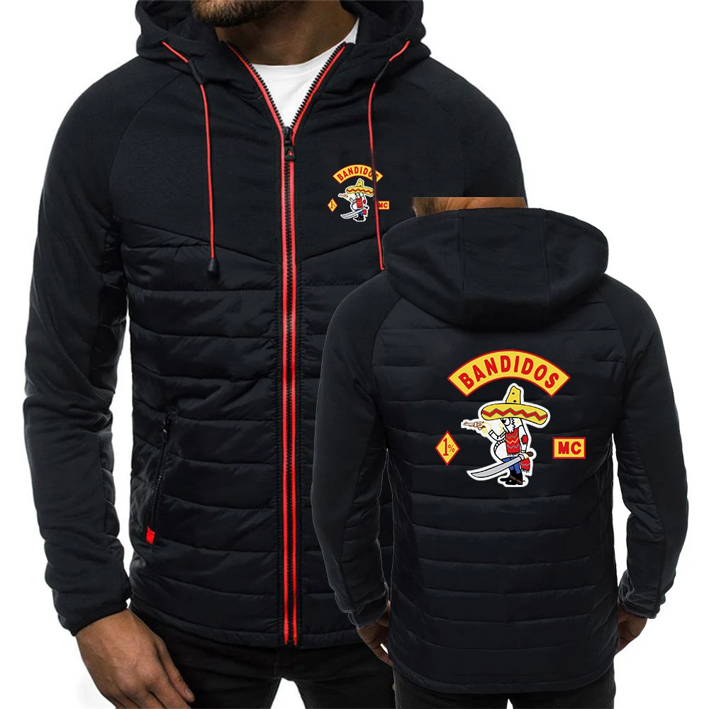 MC Bandidos 2026 Neues Modell Herren Wasserdichte Wanderjacke Windbreaker Outdoor Lauf- und Sportjacke Vielseitige Kapuzenjacke