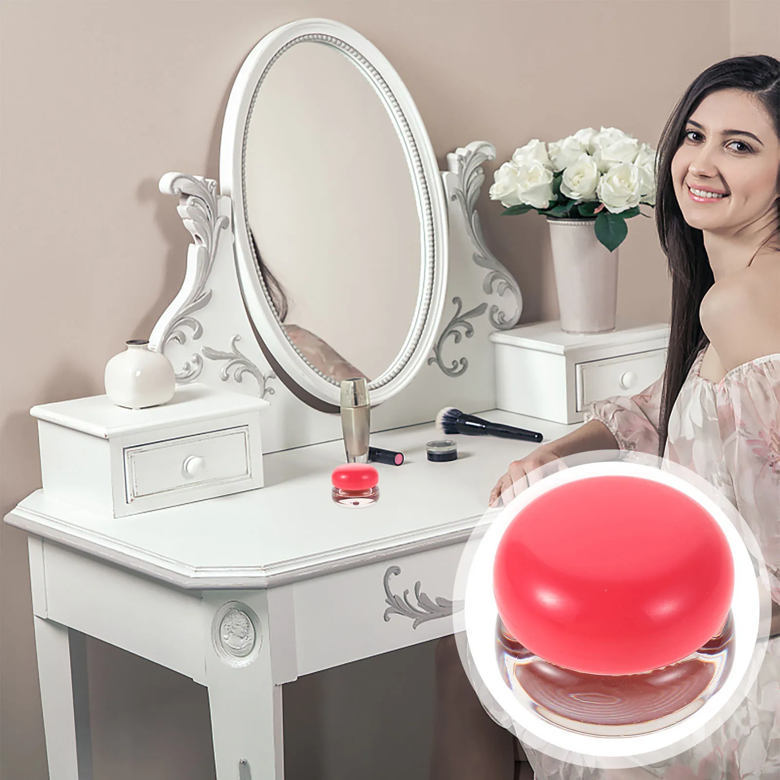 أحمر الخدود كريم أحمر الخدود للشفاه طويل متعدد الاستخدامات ماكياج الوجه أداة تجميل صغيرة محمولة #1