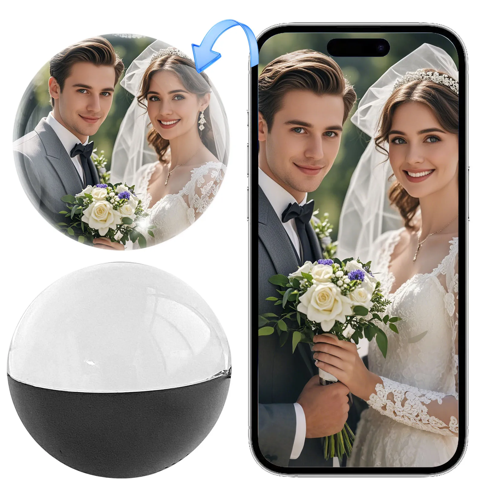 

2.7In Ultrasound Crystal Ball Video Player WIFI 3D Memory Orb Rechargeable Creative Display Sphere Lamp Gift for Friends