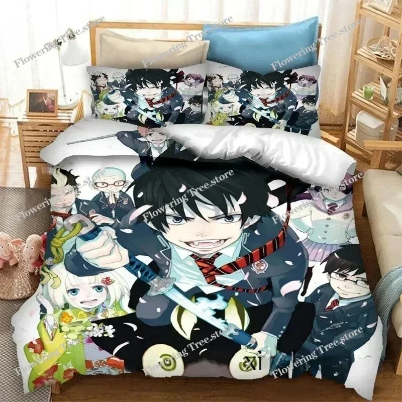 

Fashion 3D Printing Anime Blue Exorcist Bedding Set Duvet Covers Pillowcases Comforter Bedding Sets Bedclothes Bed029