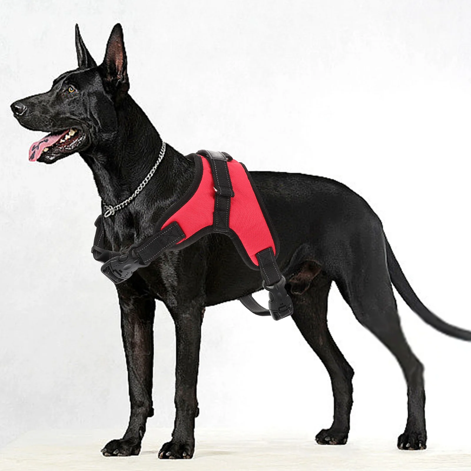 

Stainless Steel D-Ring Style Dog Harness Size L Comfortable Control for Large Dogs Large Dog Harness