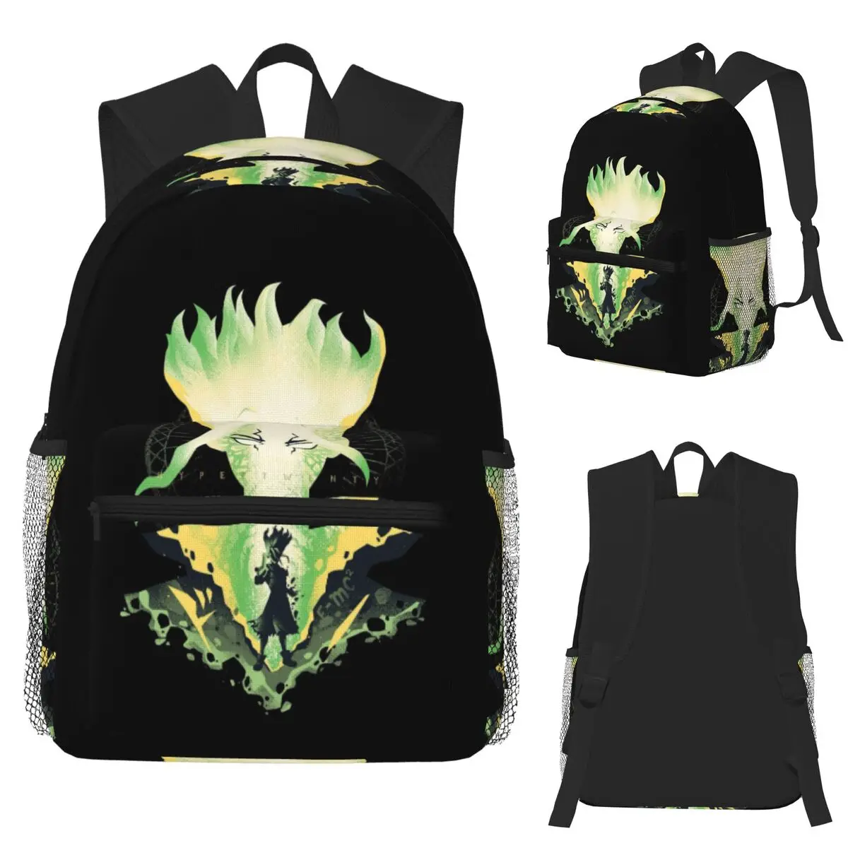 Anime Dr Stone Student Backpack School Bag Hiking Travel Daypack for Men Women Bookbag Shoulder Bags