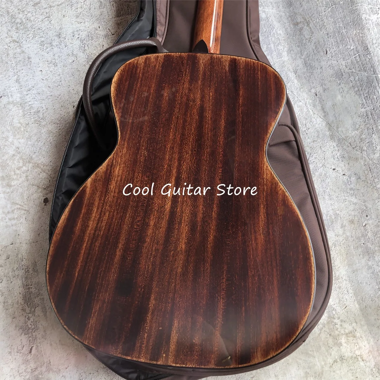 All Solid Wood Acoustic Guitar,OM Body,Caramel Color,40 Inches,Free Shipping