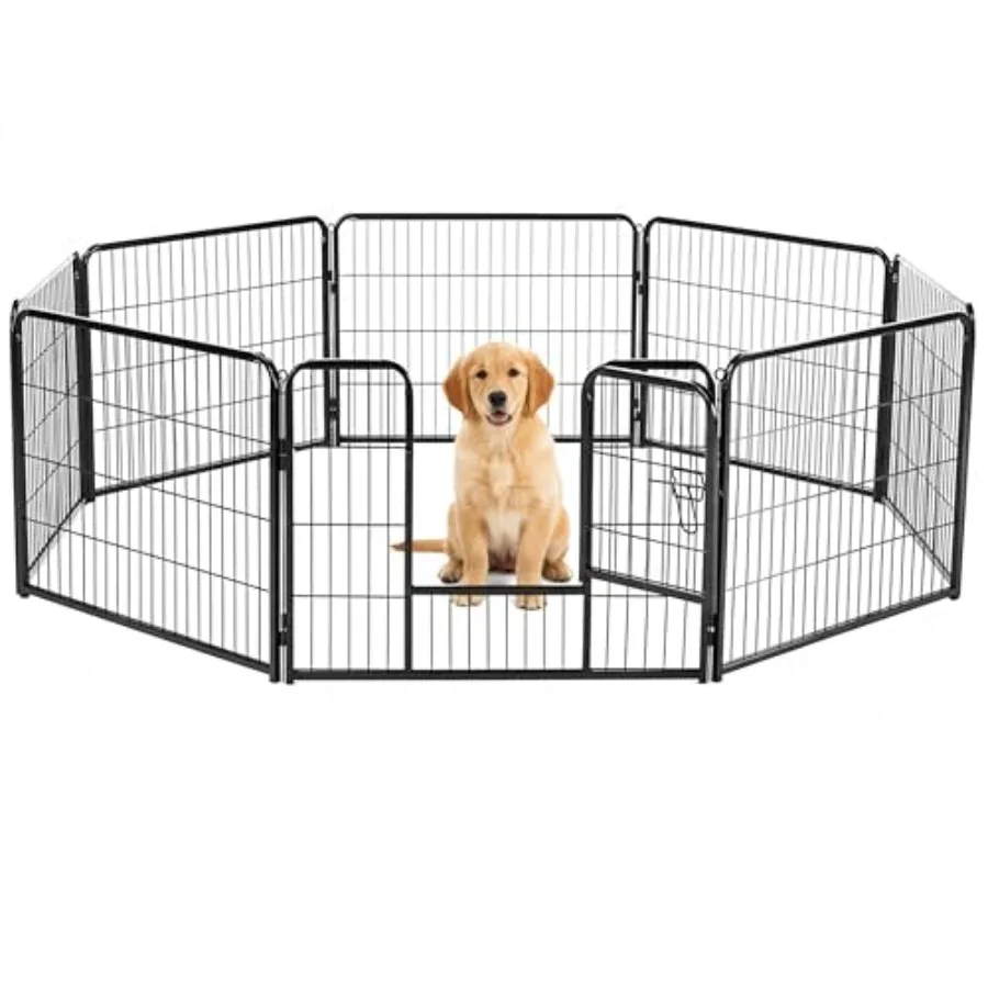 

Dog Playpen 24 Inch 8 Panels Dog Fence for Small Dogs Puppy/Indoor and Outdoor Bliss Perfect Dog Pen for Camping Yard RV Garden