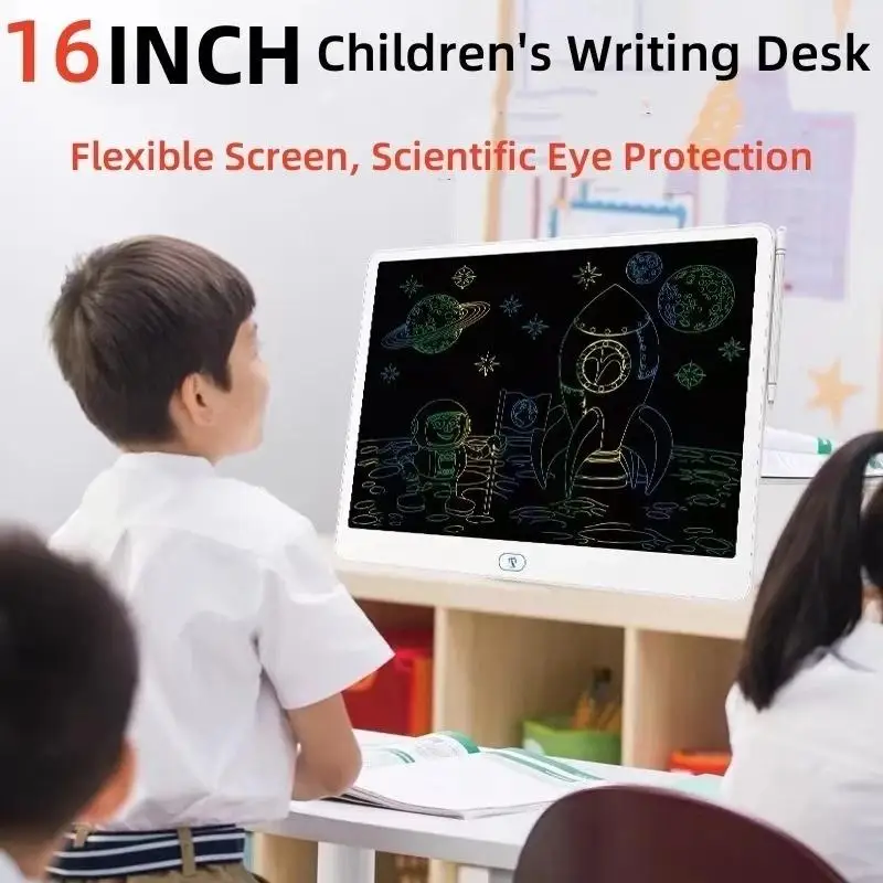 Horizontal Big Size LCD Writing Tablet Color Screen Colorful Drawing Pad Board Kids Adult Graffiti Drafting Learning Accessory