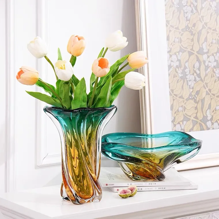 

Легкая роскошная глазурованная ваза-украшение, для гостиной, обеденного стола, демонстрационной комнаты, цветочная композиция для прихожей, устройство для водной культуры, настольный декор.