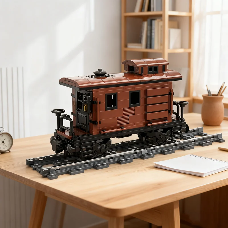 262pcs MOC Old West Brake Wagon Train Model Building Blocks Christmas Gift Toy Architecture Assemble Creative Craft Display