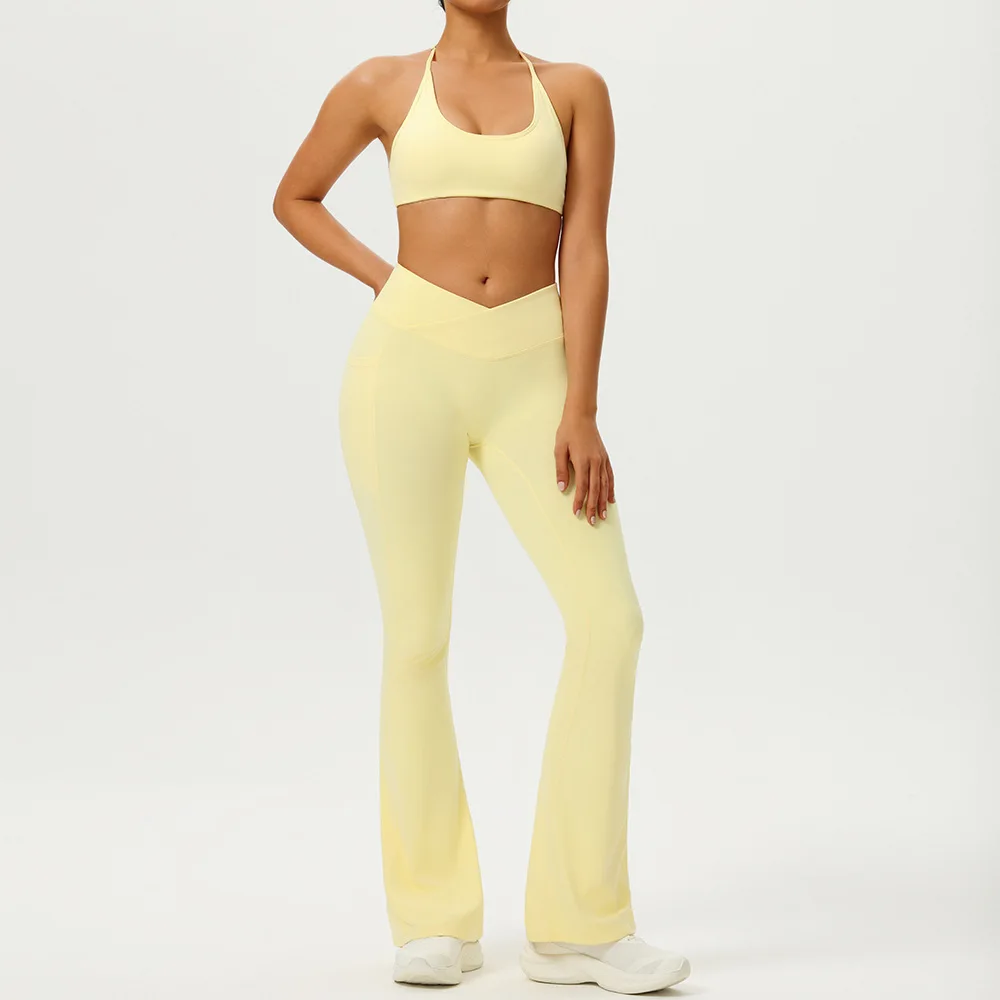 Women's Tracksuit 2 Pieces Yoga Suit Fast Dry High Waist Sports Bras Leggings Suit Push Up Yoga Vest Training Fitness Bra Sets