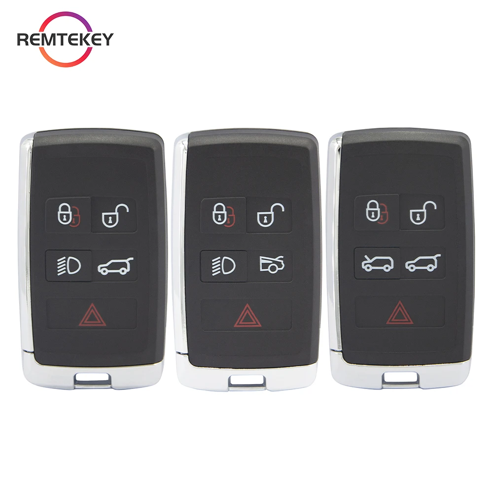 REMTEKEY-carcasa de llave inteligente, carcasa FCC, KOBJXF18A, 5 botones, para Land Rover, Range Rover Sport, Jaguar XF, XJ, EX, f-pace, f-type,