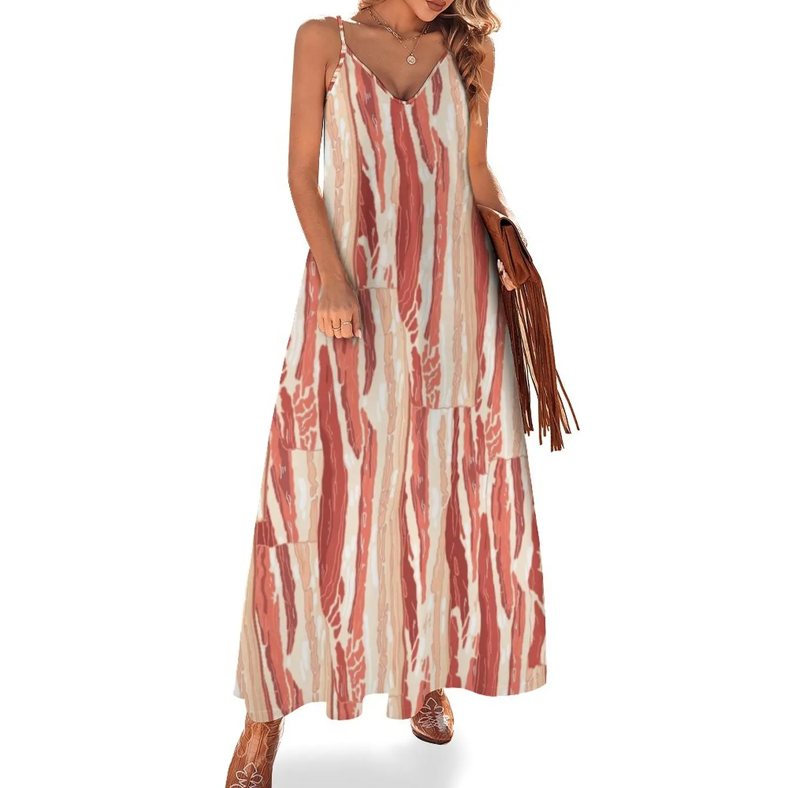 

New Bacon pattern Sleeveless Dress summer dresses ladies 2023 Long dress clothes for woman