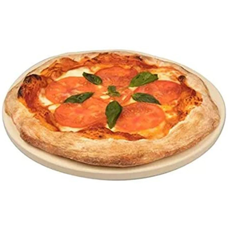 Pedra de pizza redonda de 15 polegadas para pão, pedra de cerâmica para grelhar pizza, para cozinhar e assar, churrasco e grelhar