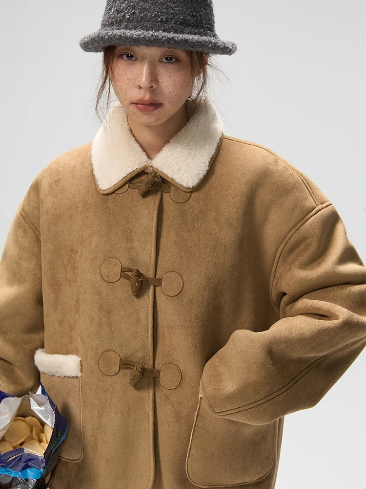 about Passion Retro Suede Lamb Fur Jaet Women's Autumn Winter Design Inteated Leather Fur Coat Warm Sli Ladies Outerwear