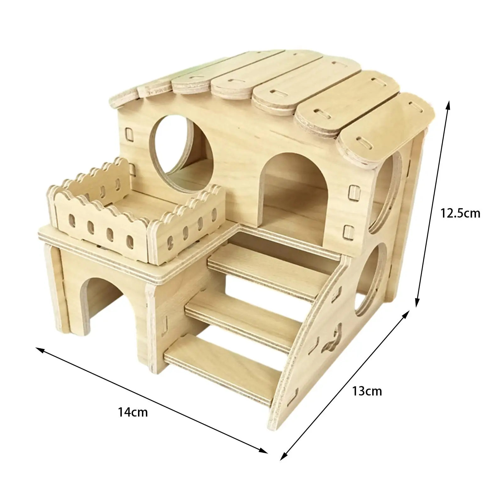 Wooden Hamster House,Washable Hamster Hideout Hut , Pet Castle Home for Hamster Gerbil Rat and Other Small Animals