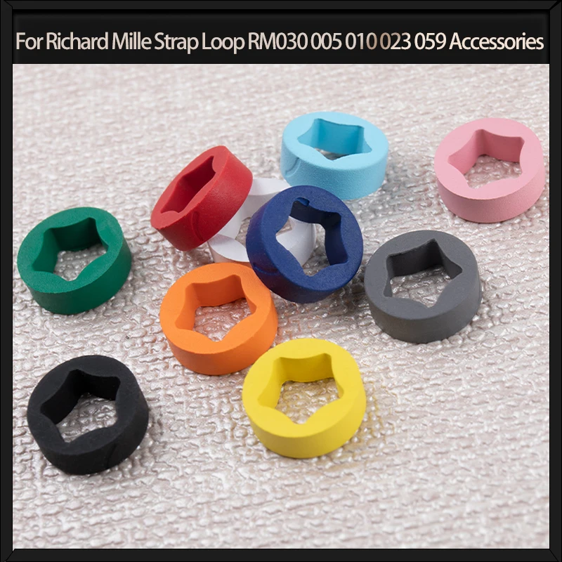 For Richard Mille Strap Loop RM030 005 010 023 Colorful Fluorine FKM Rubber Ring Watchband Crown Five Pointed Star Parts