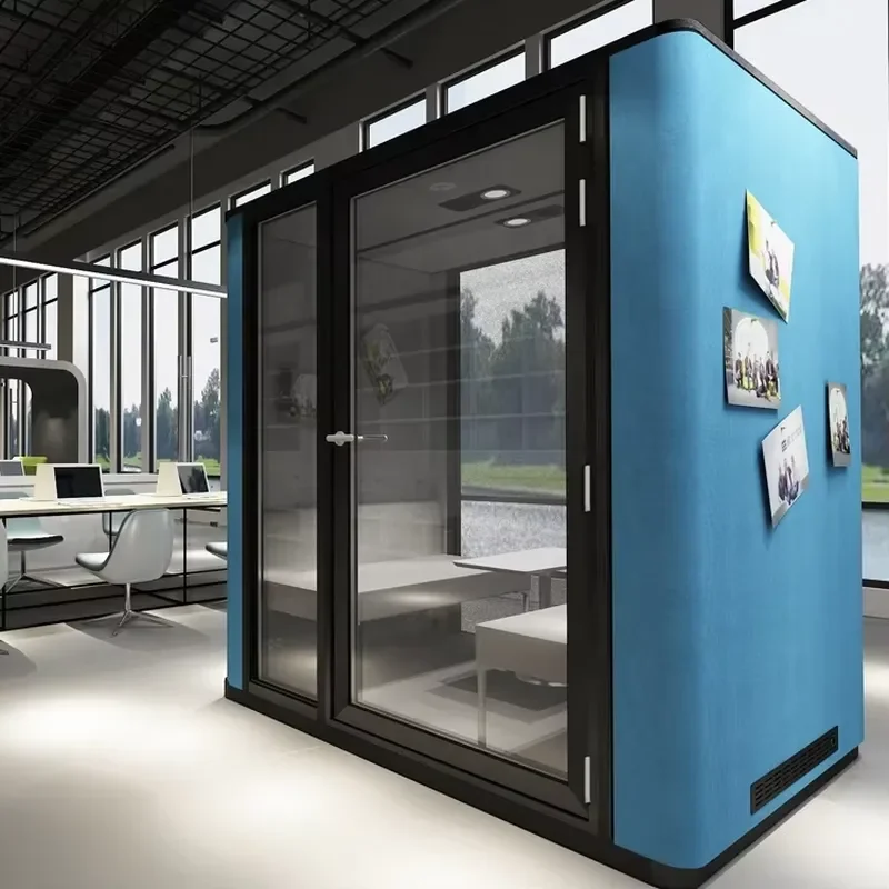 for Design Public Office Pod Soundproof Telephone Booth Sound Barrier Large Size Recording Studio Soundproof Booth