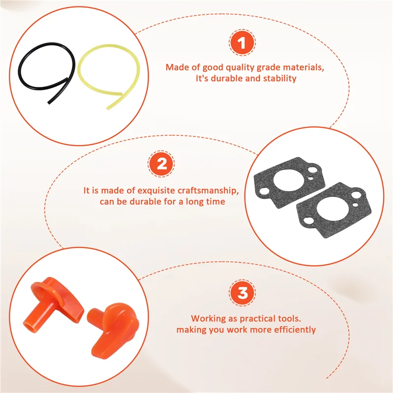 

A08F-Replacement Parts Kit Carburetor For Stihl FS48 FS52 FS62 FS66 FS81 FS86 FS88 FS106 Walbro WT-45 Parts