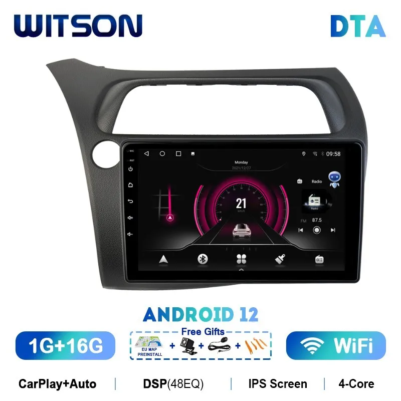 

WITSON Android 12 AI VOICE Car Radio For Honda Civic Hatchback TYPE S 2006-2012 Multimedia GPS Navi Carplay Auto Head Unit