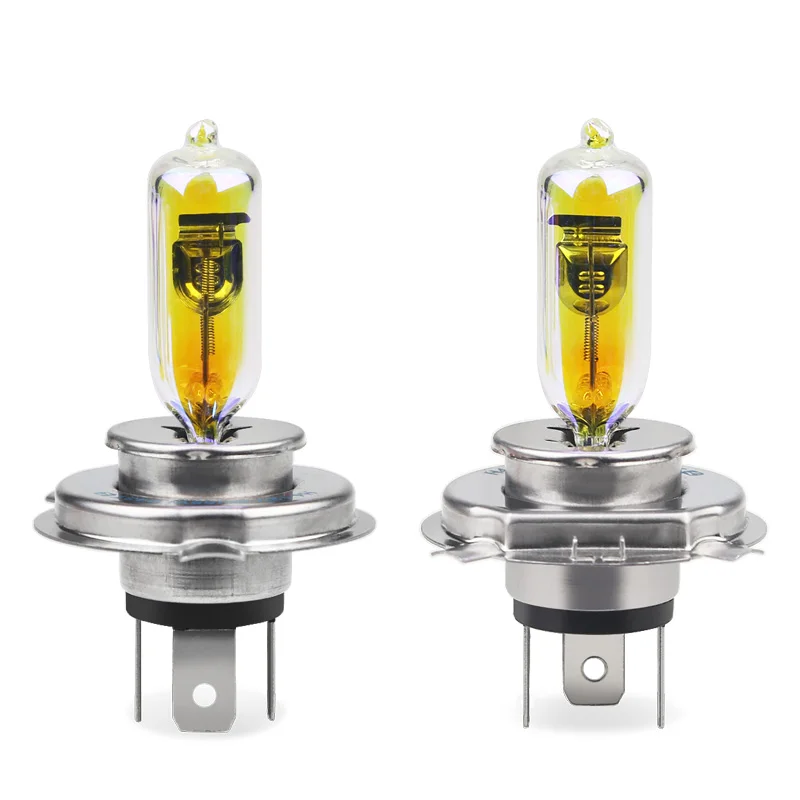 2pcs H4 Halogen Bulb 12V 60/55W P43T 2300k Golden Yellow Car HeadLight H4 55W High Low Beam Halogen Car Styling