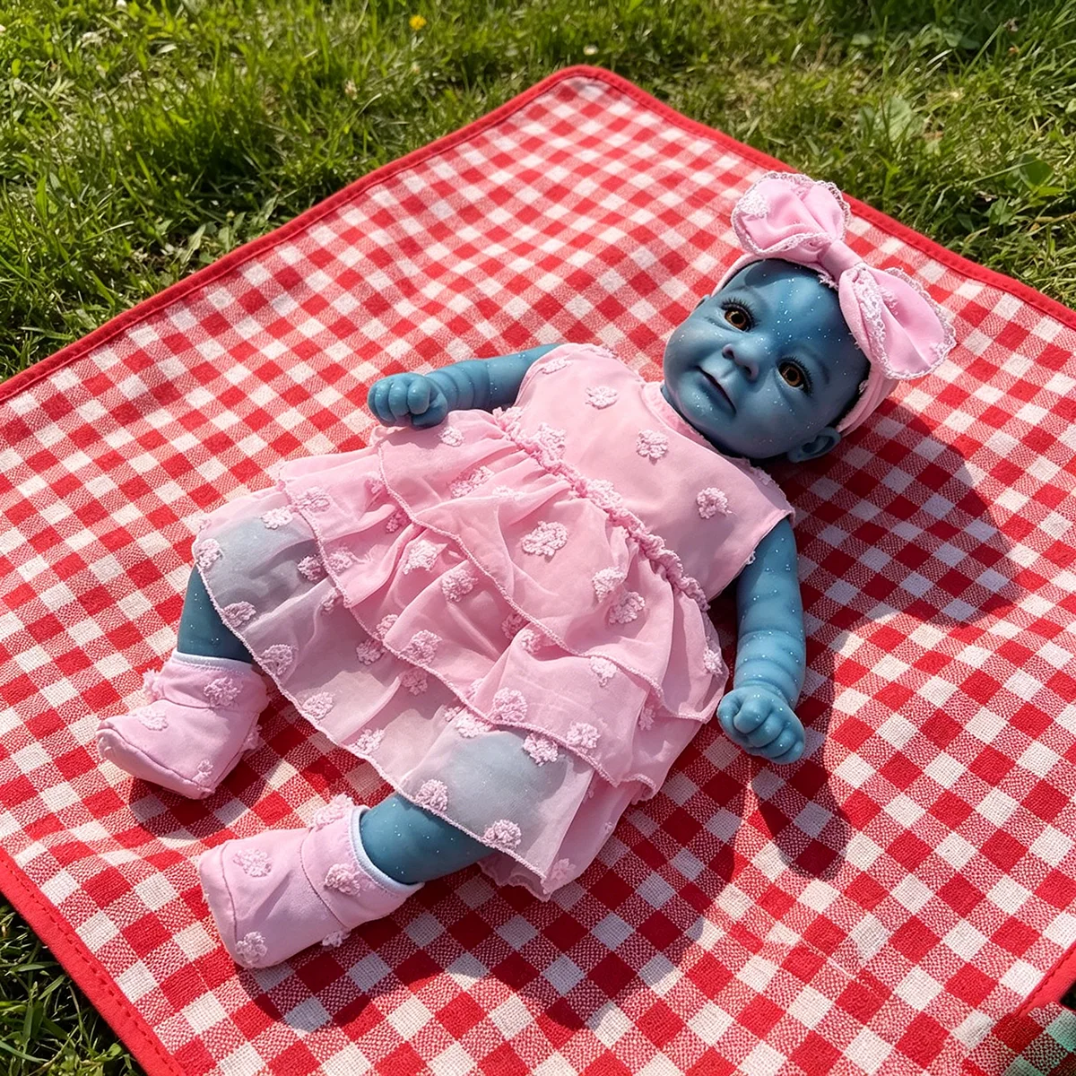 

45cm 18Inch Felicia Baby Doll, Soft Cotton Body, Yellow Eyes, Adorable Small Girl Doll