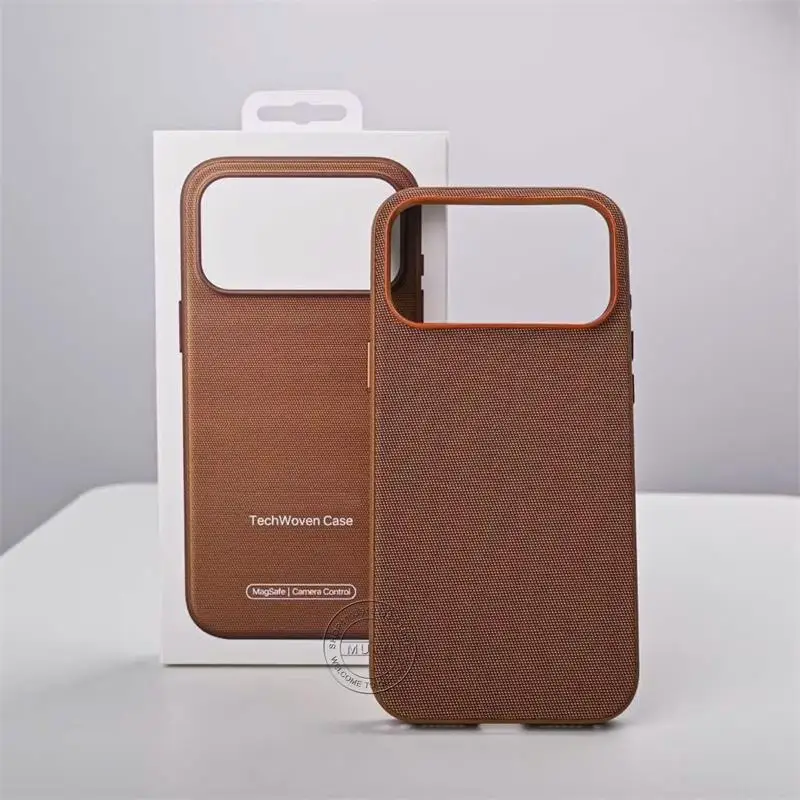Coque TechWoven officielle 1:1 pour Apple iPhone 17 Pro Max, couverture originale, contrôle de caméra Magsafe, Charge sans fil, boîte à Logo magnétique