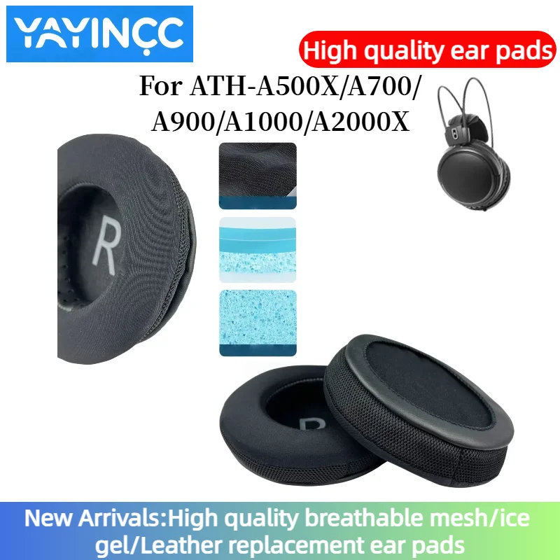 

YAYINCC Replacement Ice gel Ear Pads Cushions For ATH-A500X/A700/A900/A1000/A2000X Headphone Soft Memory Foam Pads/Earpads