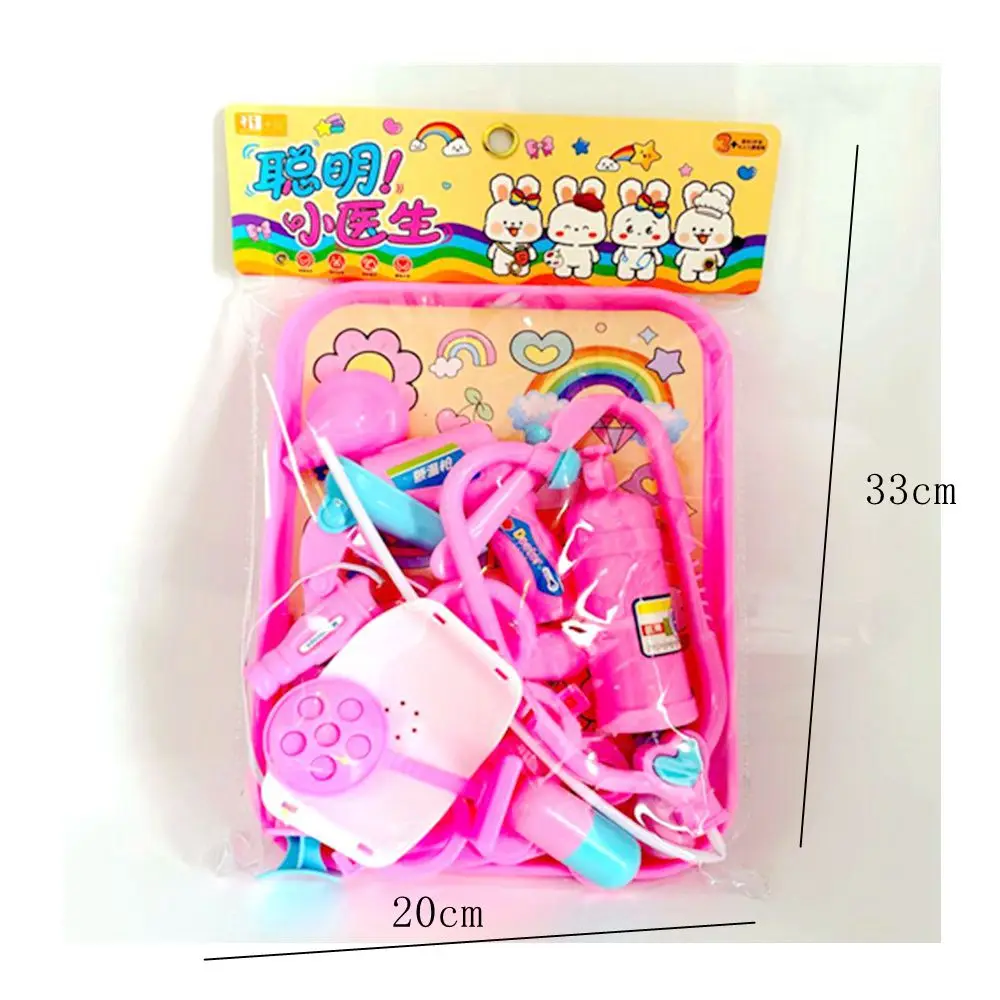 1 مجموعة الكرتون اللعب منزل محاكاة الإسعافات الأولية Doct السماعة ضخ زجاجة الأدوات الجراحية البلاستيكية نموذج لعبة طفل #4