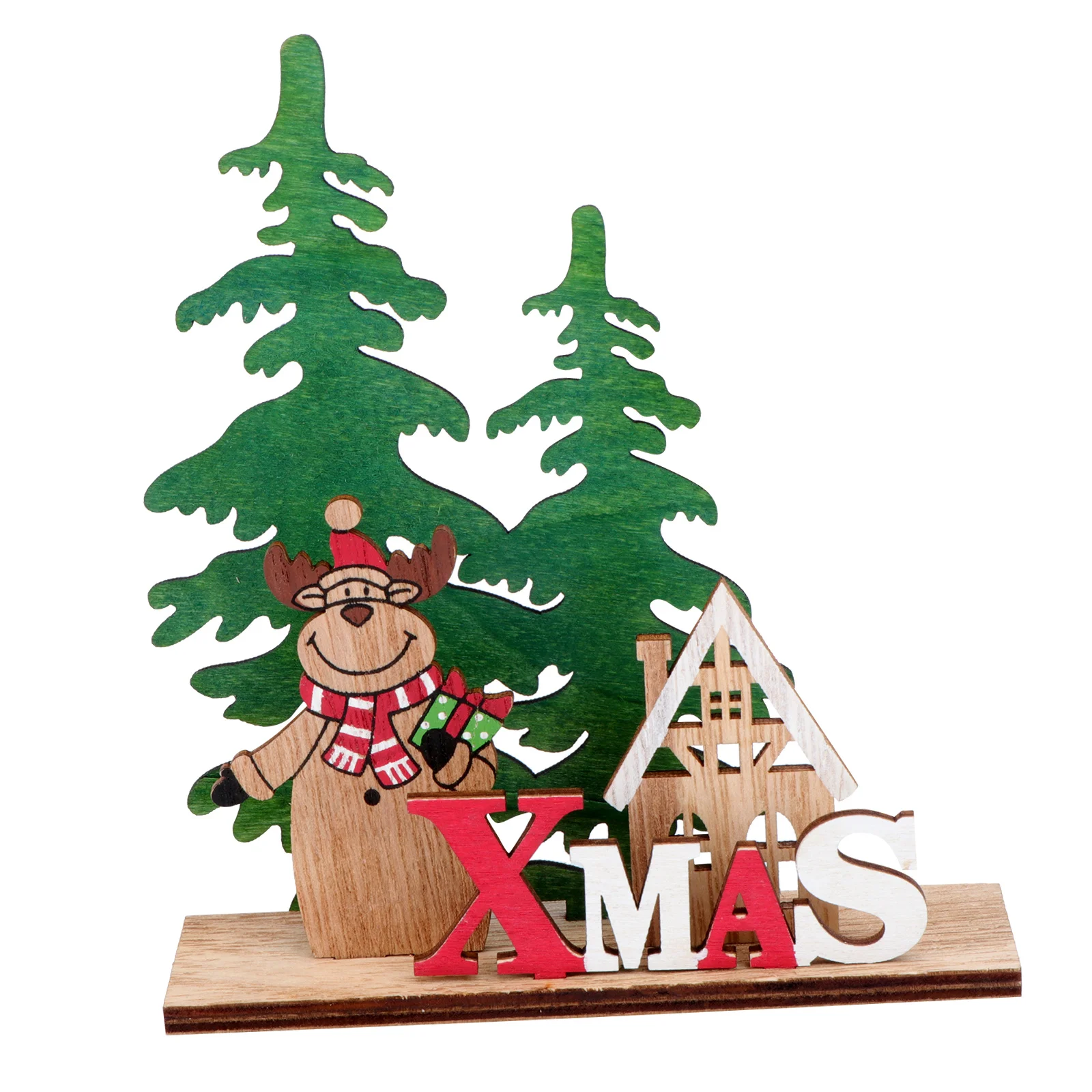 

Christmas Elk Wooden Desktop Ornament Unique Design Xmas Tabletop Decoration Gift Christmas Ornament Wooden Tabletop Decoration