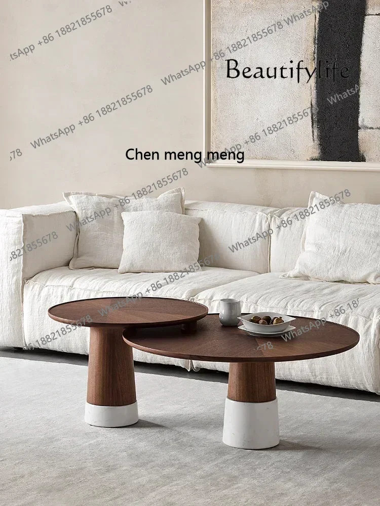 X طاولة شاي نمط الحرير أمريكا الشمالية المستوردة الجوز الأسود الخشب الصلب طاولة شاي غرفة المعيشة طاولة شاي النمط الإيطالي #3