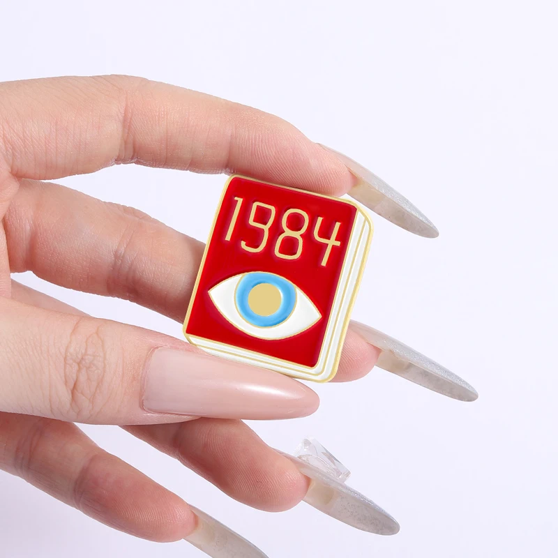 رواية كلاسيكية 1984 العين المينا دبابيس الشهيرة جورج أورويل الأدب ديستوبي دبابيس شارة التلبيب مجوهرات هدية للأصدقاء