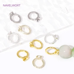 10/20Pcs 18K Gold Plated End Caps For Jewelry,Brass Ends Connector With Loop,DIY Bracelet Necklace Making Accessories Wholesale