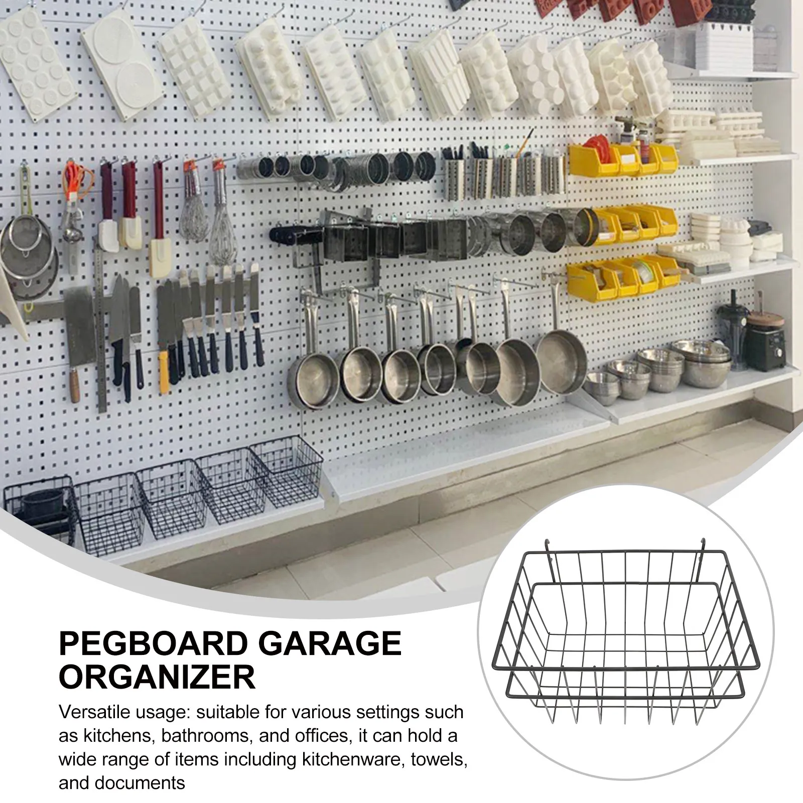 Workshop Tools Shelf - Ağır Hizmet Tipi Siyah Pegboard Depolama
