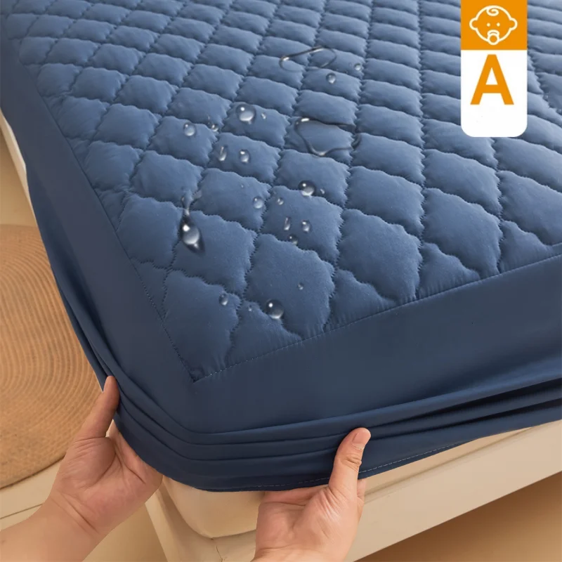 

3Pcs/Set Waterproof Thickened Mattress Cover Protector, Quilted Mattress Topper Pad , Elastic Band Fitted Sheet,With Pillowcases