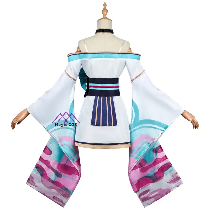 Ahri Nuovo Arrivo Costume Cosplay Spirit Blossom League of Legends Gioco Anime Outfit con Parrucca per Donne Ragazze Halloween Cosplay