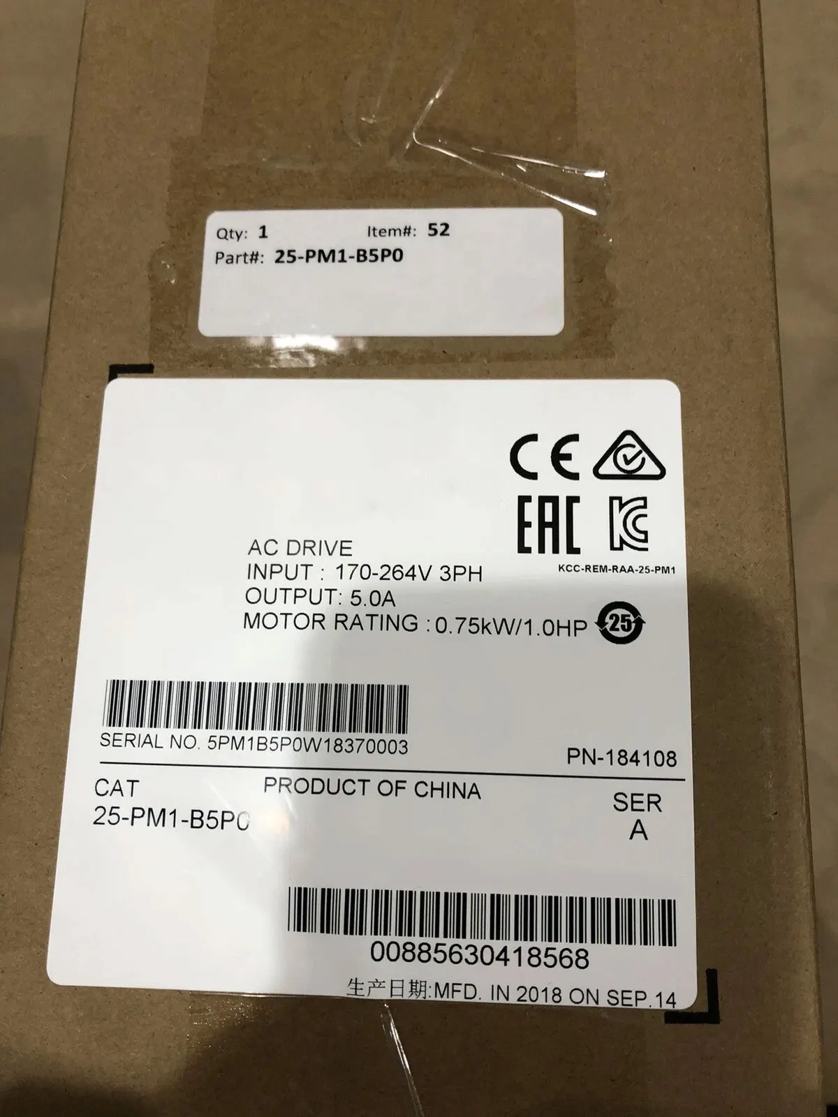 

Brand New 25-PM1-E0P9 25-PM1-E1P7 25-PM1-E3P0 25-PM1-E4P2 25-PM1-E6P6 25-PM1-E9P9 25-PM1-B5P0 Warrently One-year