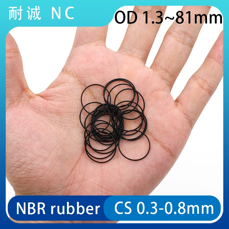 NBR rubber  OD1.3-81mm CS0.3/0.4/0.5/0.6/0.7/0.8mm O-ring rubber sealing ring gasket grommet silicon ring