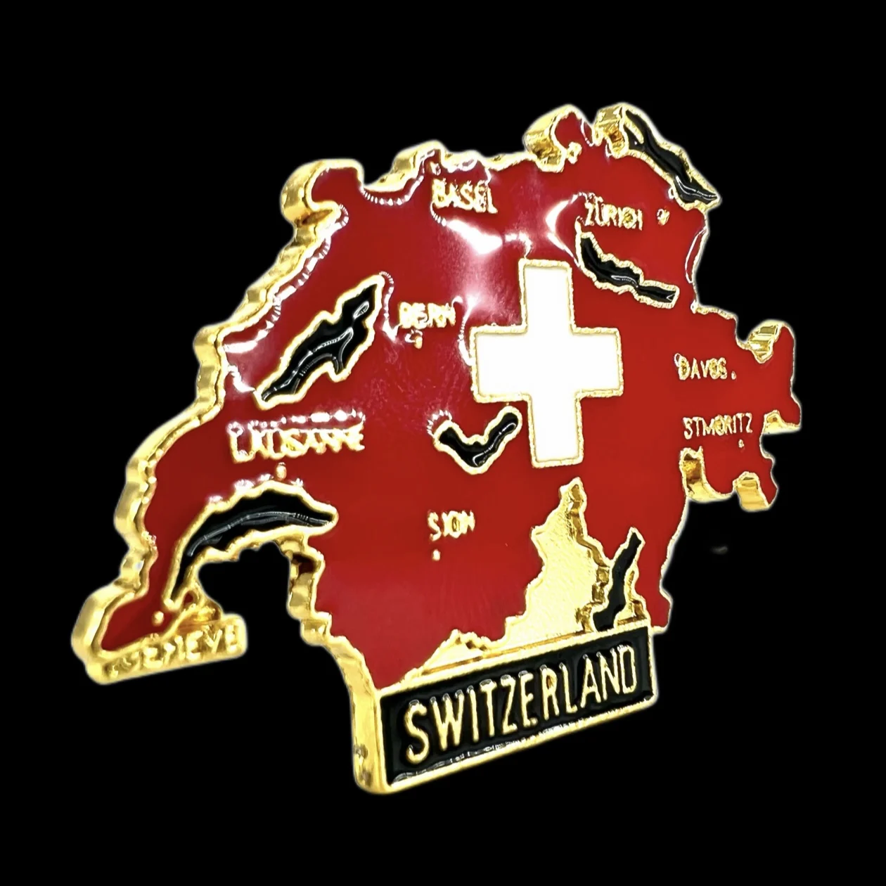 Switzerland Map Fridge Magnets Alloy Travel Memorial Magnetic Refrigerator Stickers Gift Room Decoration Collectio