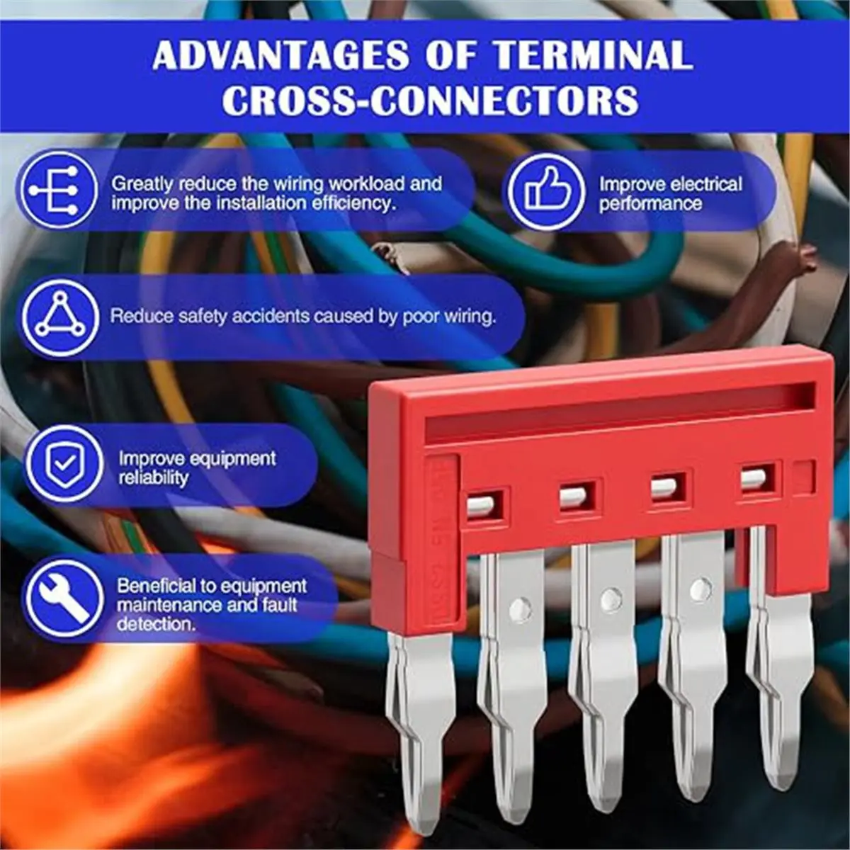 10 Pcs DSS2.5N-05P DIN Rail Terminal Block Press Fit Jumper DK2.5N DK2.5N-BL